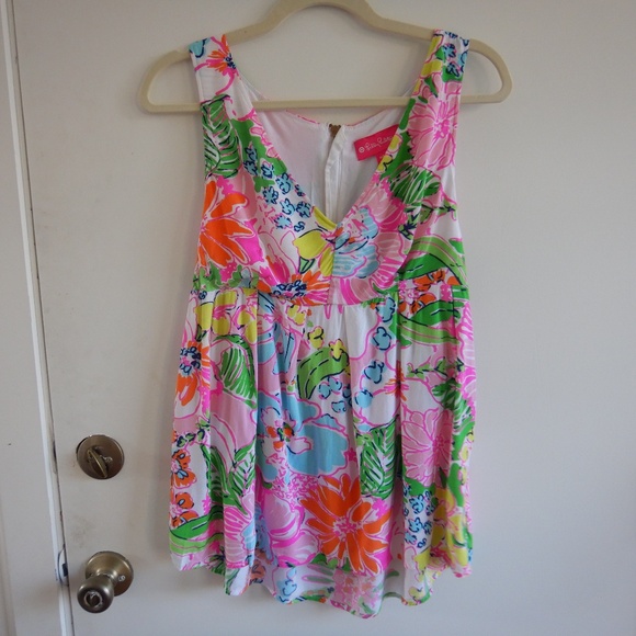 Lilly Pulitzer for Target Floral Tank Top - Pink, Green, Orange - Picture 8 of 13